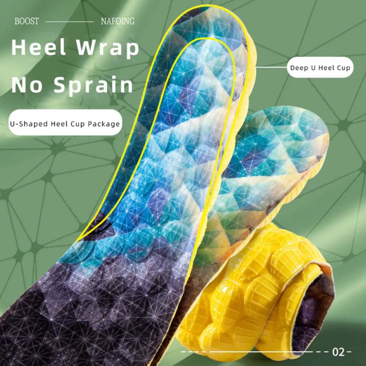 1Pair 4D Cloud Technologyt High Elasticity Sports Deodorant Insoles for Shoes Yellow PU Sole Breathe for Feet Men Running Insole