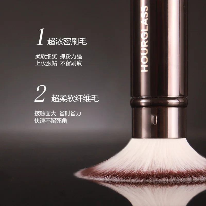 Double ended Complexion brush Foundation Makeup brushes Powder Make up brush Professional Cosmetic tool metal handle with case