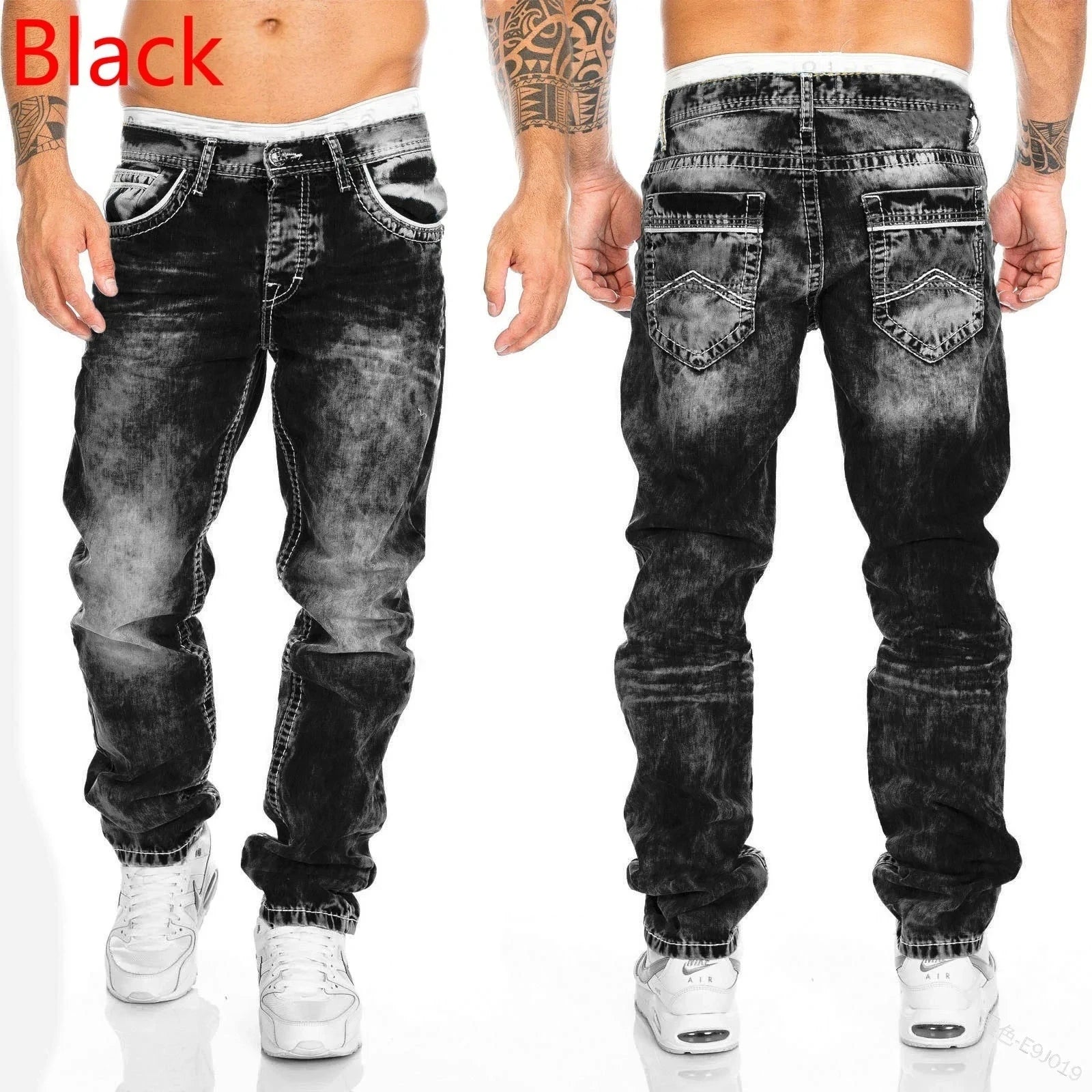 Mens Black Jeans Slim Fit Quality Gray Casual Male Jeans Pants Skinny Fit Men Pants Hip Hop Streetwear Cotton Denim Trousers