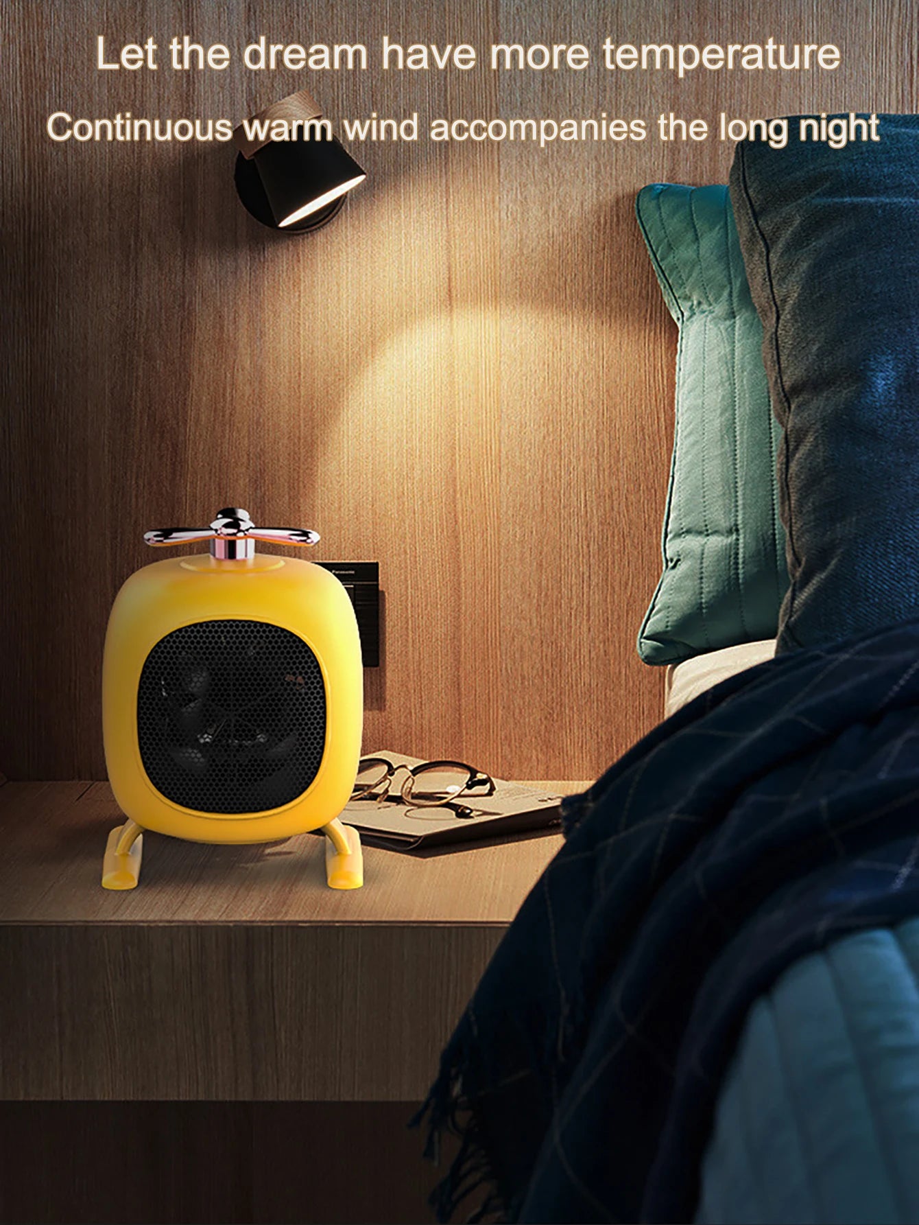 Mini portable heater novelty little cute low noise desktop room portable plug-in electric fan heater home home office winter