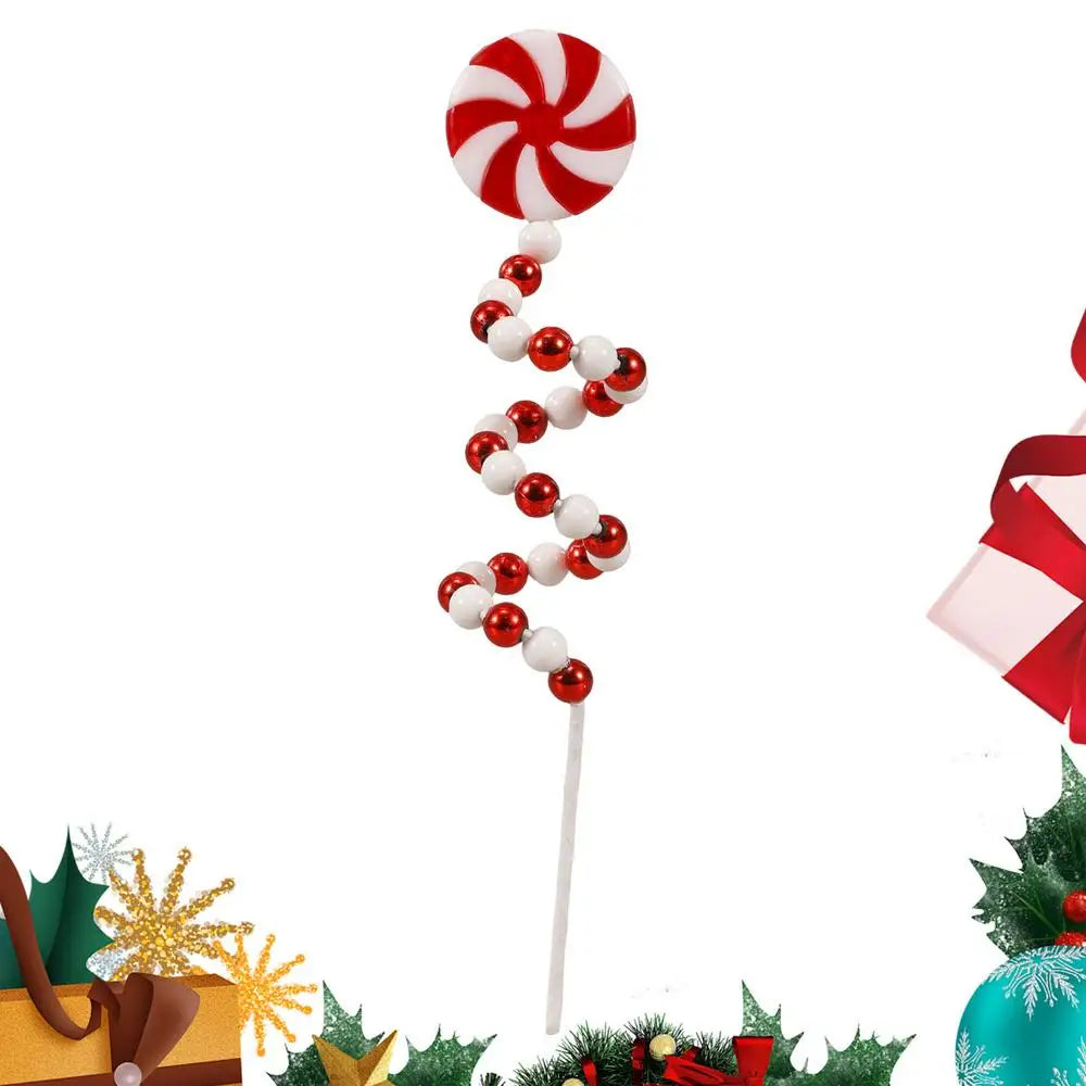 Christmas Candy Cane Decorations Christmas Tree Decoration Red White Lollipop Decoration Curved Candy Christmas Tree Stems Decor