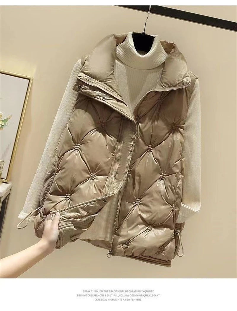 Winter Sleeveless Jacket Female Down Vest 2024 New Duck Down Puffer Waistcoat Ultra Light Winderproof Outwear Women Gilet