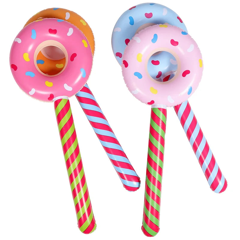 Kid Donut Inflatable Stick Air Hammer Toy Big Size 80CM  Party Games Outdoor Carnival Inflatable Toys Halloween Chrismas toy
