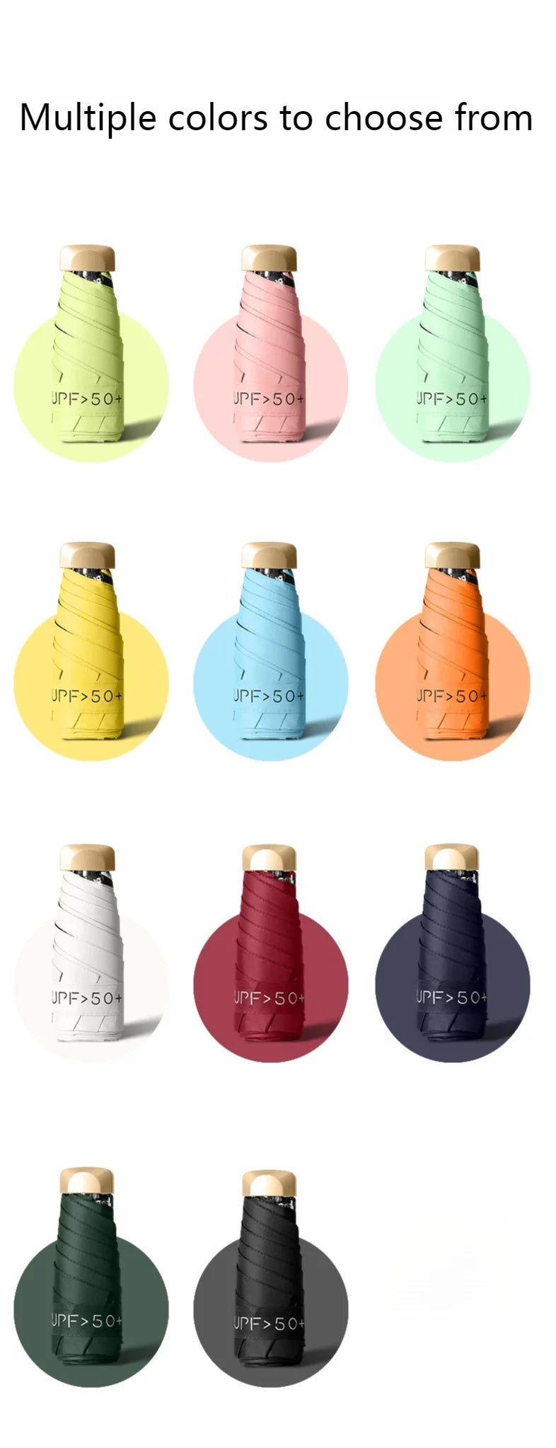 Outdoor Mini Sun Umbrella UV Protection Ultralight Folding Five-fold Umbrella Sunshade Umbrella