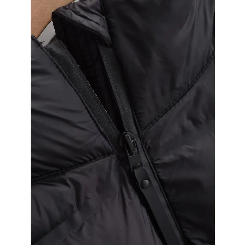 Winter Jackets For Women 2025 Black Spliced Long Sleeve Winter Women's Cold Coat Luxury Parkas Female New In Outerwear