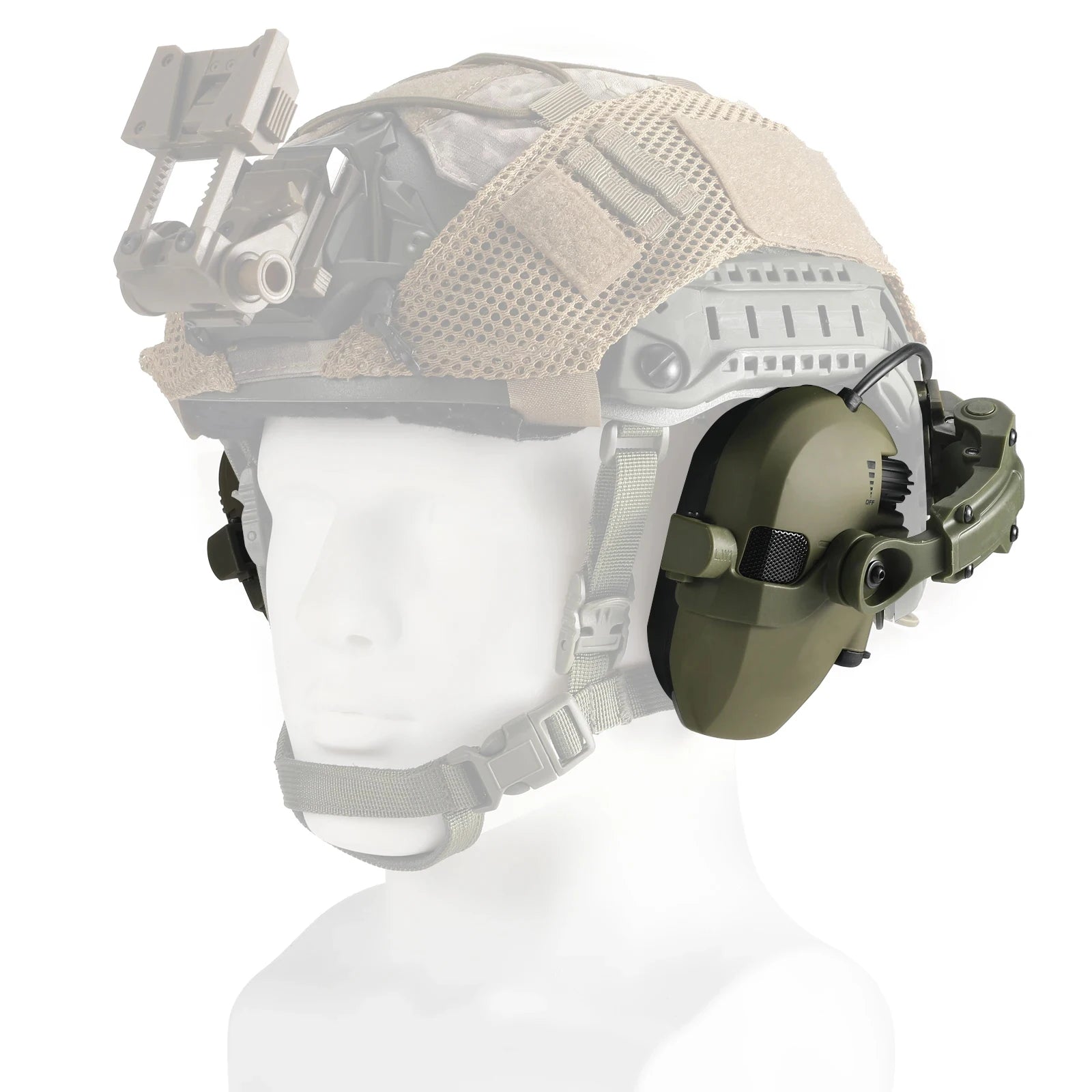 Active Helmet Mounted Earmuffs For Shooting Electronic Hearing Protection Ear Protect Noise Reduction Active Hunting Headphone