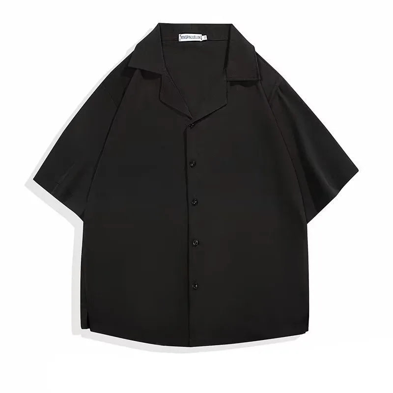 Men's Casual Shirts for Summer - Short Sleeve Loose Fit Tops in Solid Colors, Breathable and Cool Clothes