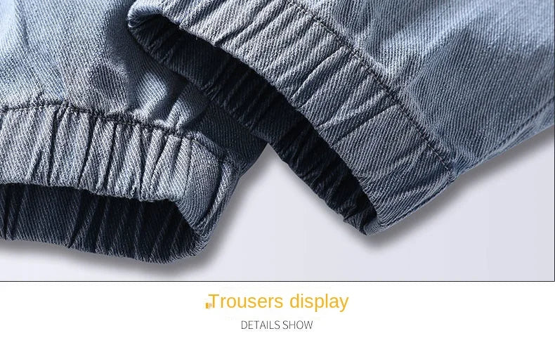 Men's Jeans Korean Fashion Loose Spring Autumn 2022 New Style Tied Leg Track Men's Casual Workwear Harem Streetwear Pants Men