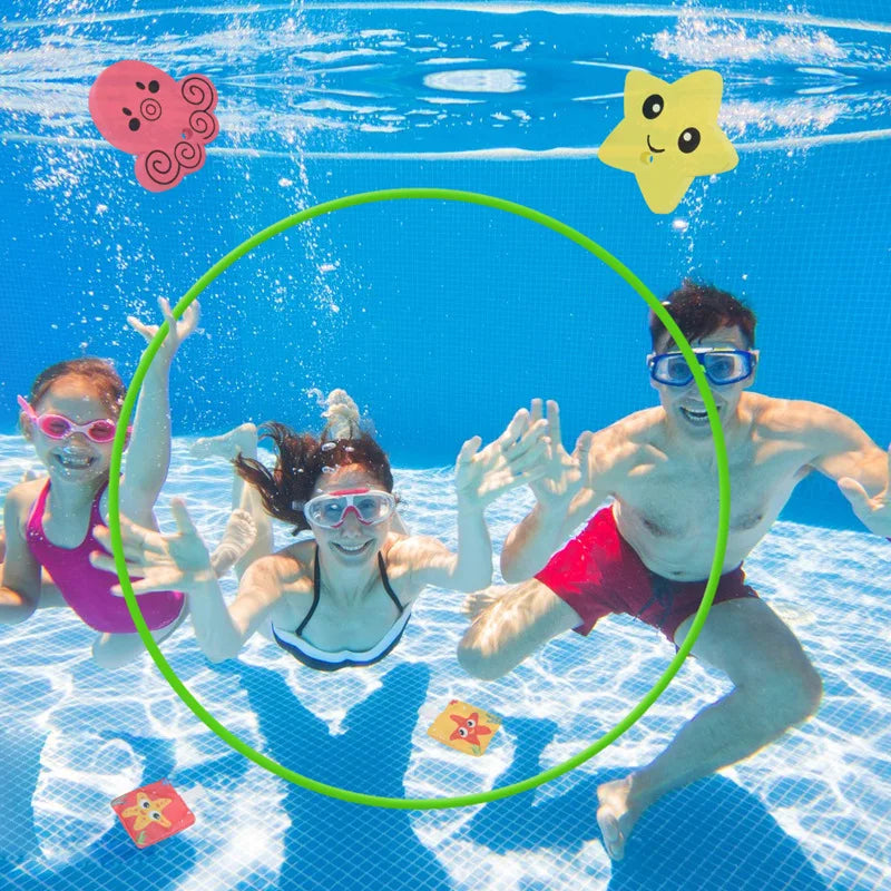 Kid's Summer Diving Water Toys 80cm 1set Diving Toy Rings Diving Swim Through Rings Strong Resilience Best Pool Gifts for Kids