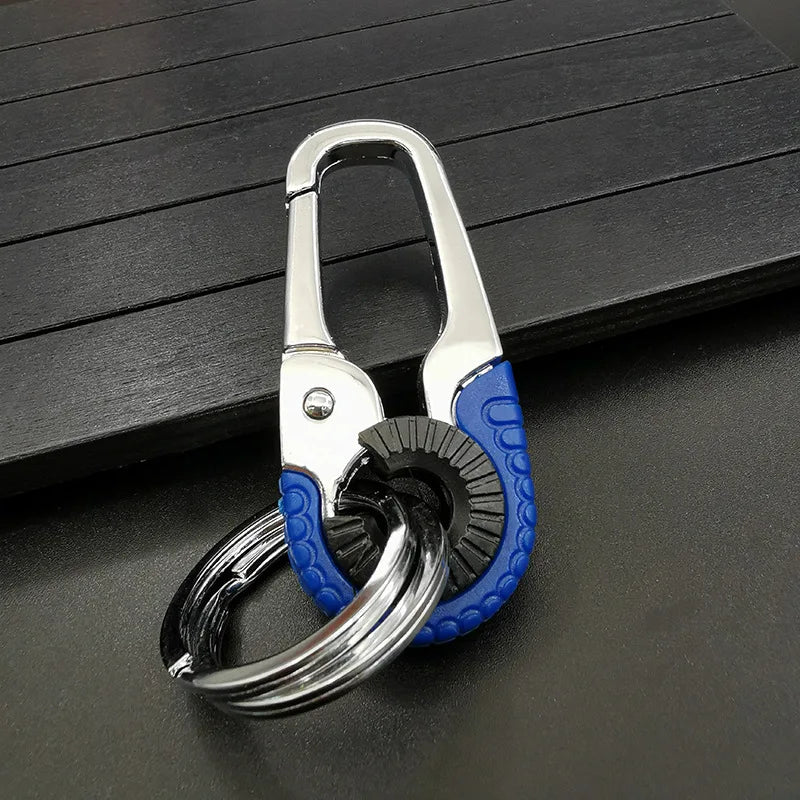 Men's Keychain Hook Stainless Steel Buckle Outdoor Carabiner Climbing Tool Double Ring Car Fishing Key Ring Car Accessories