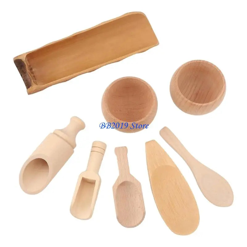 Q0KB Toddler Sensory Kitchen Utensils Tool Set Toy Encouraging Concetrate And Calming