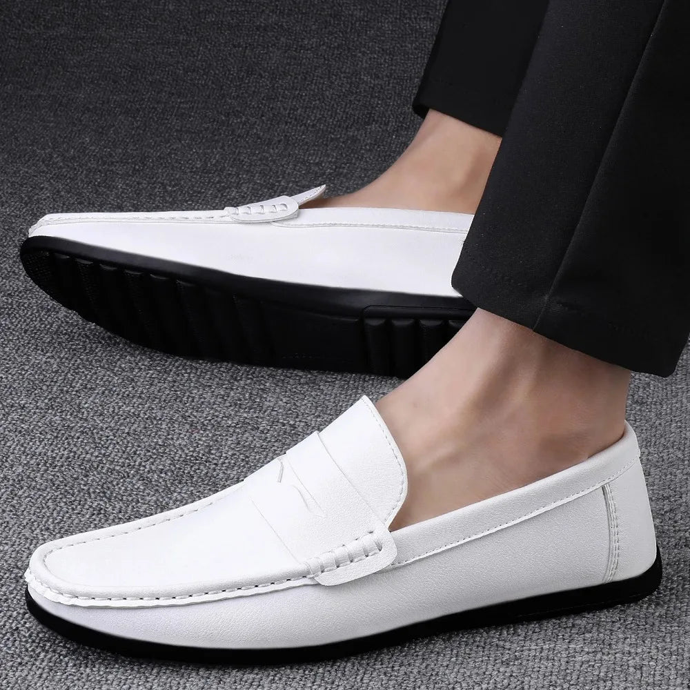 Shoes Men's 2025 Spring/Autumn New Casual Leather Shoes for Driving Flat Bottomed Man Shoes  Designer Loafers Men