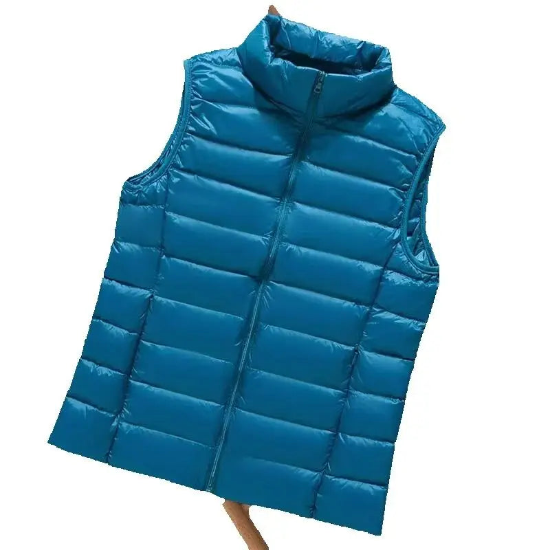 Winter Women's Down Jacket Sleeveless Cropped Puffer Jacket  Lightweight Nylon Coats Vest for Women Parkas Office Chaqueta