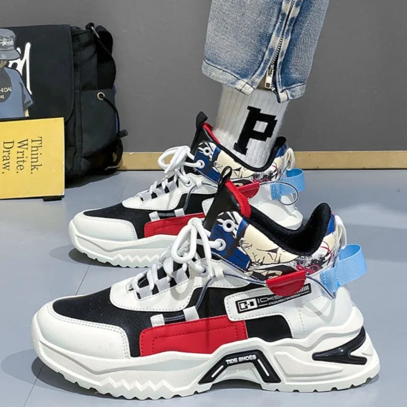 High Top Sneakers for Men Fashion Outdoor Casual Shoes Platform Vulcanized Shoes Men's Tennis Training Shoes Кроссовки Мужские