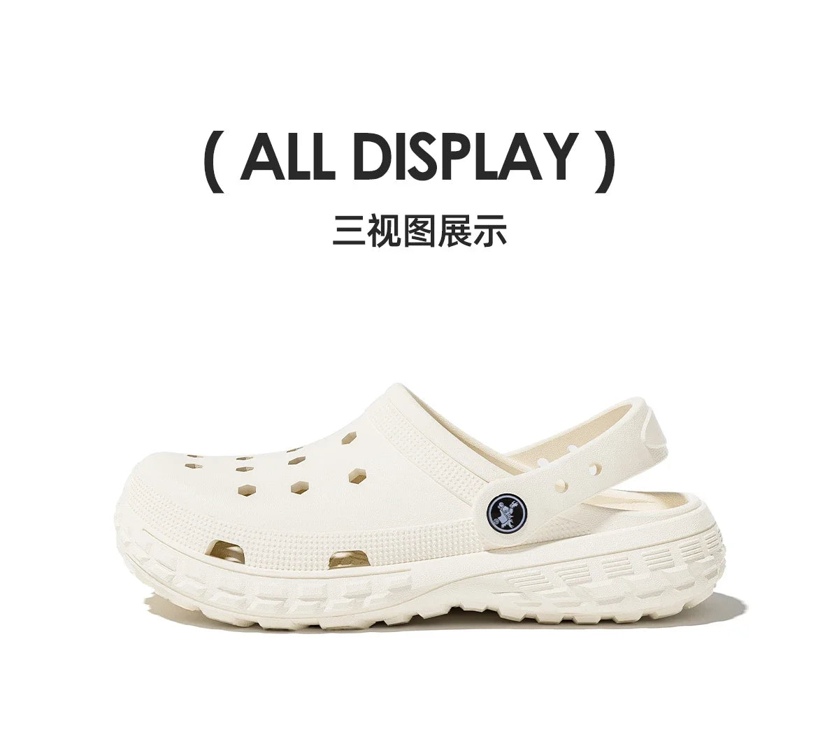 Women and Men's Hole Shoes Summer Non-Slip Outdoor Sandals Closed Toe Shit Feeling Beach Slippers Thick Bottom Soft Bottom