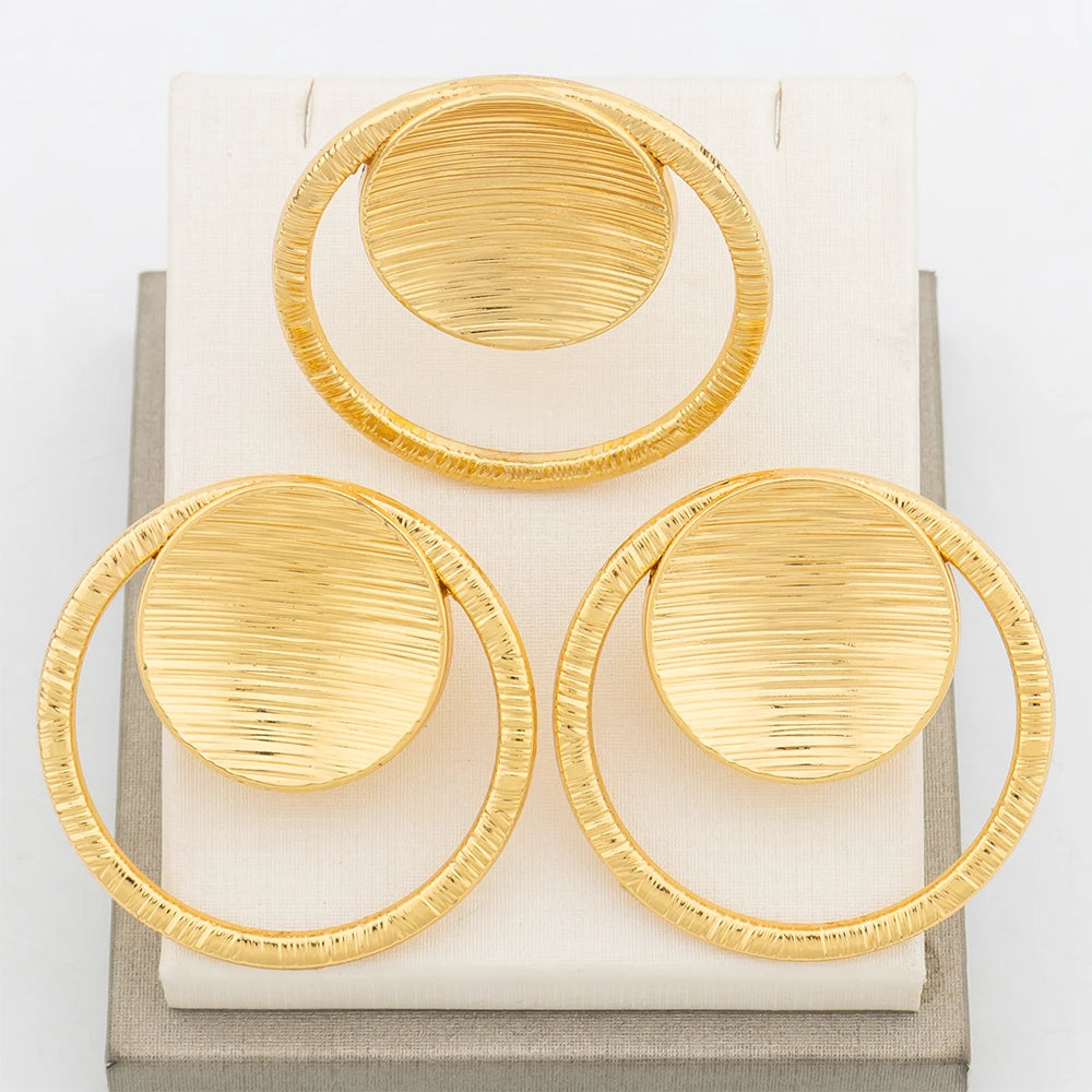 Fashion Jewelry Set For Women Geometry Earrings Adjustable Ring Africa Map Jewelry Wedding Party Gifts Trend Jewelry Accessories