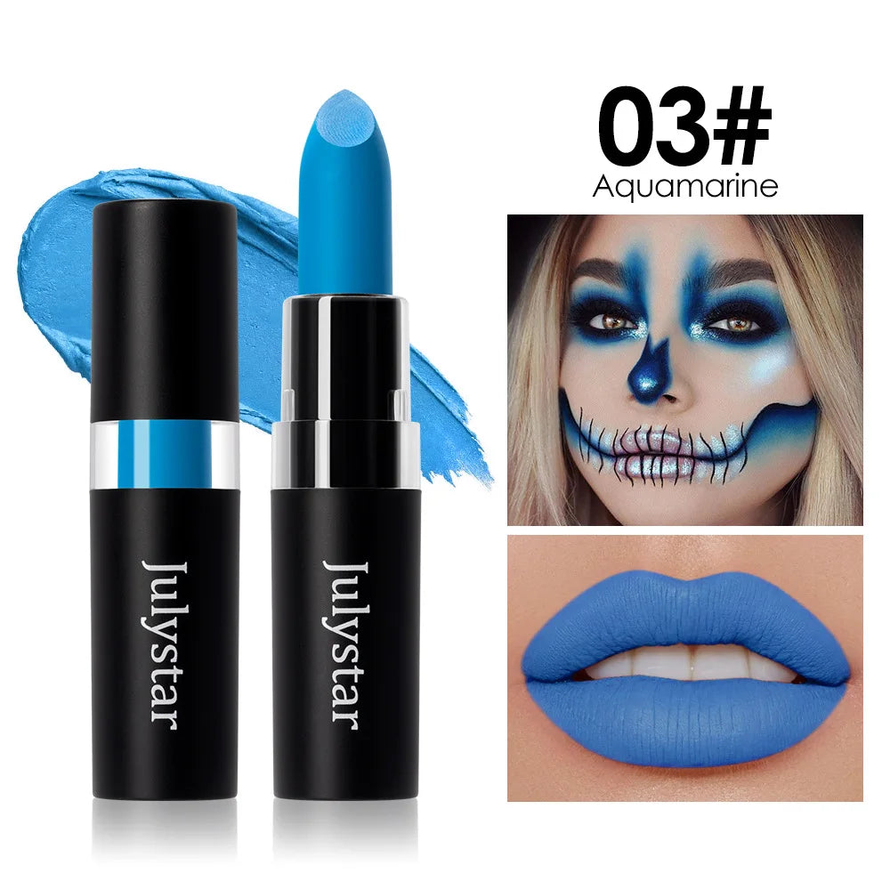 12 Color Halloween Makeup Kit, Face Body Paint & Matte Lipstick, Cruelty Free Lip Palette for Halloween Party Cosplay Costume