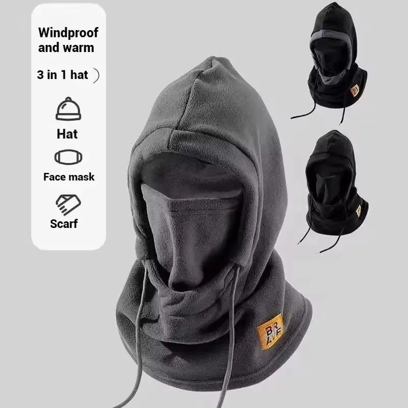 Winter Warm Hat with Mask and Neck Warmer 4-in-1 Windproof Balaclava forMen and Women Masked hat Cycling Cold Weather Protection