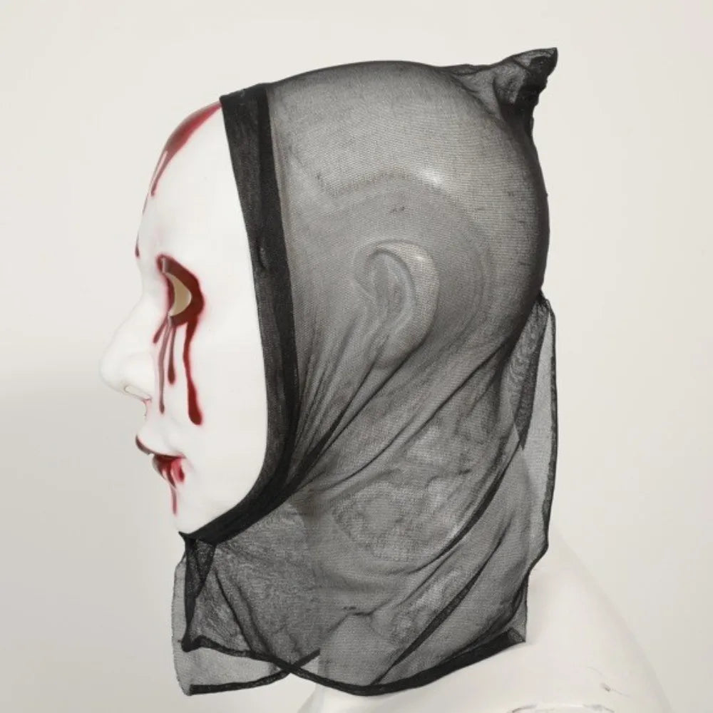 Scary Makeup Scary Look Halloween Mask Reusable Realistic Blood Party Costume Props Plastic Performance Mask Haunted House