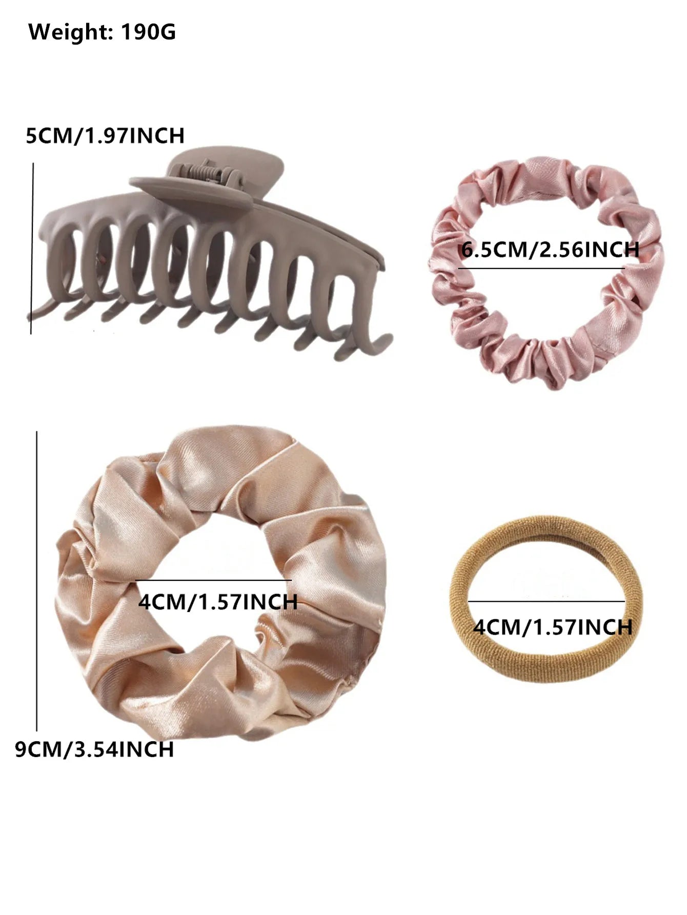 1 Set Hair Accessories for Woman Set Seamless Ponytail Holders Variety Hair Clips Hair Scrunchies HairBands Scrunchy Hair Ties F