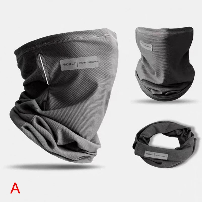Summer Ice Silk Sunscreen Mask For Men Women Outdoor Cycling Face Cover Solid Color Neck Wrap UV Protection Ear Bandana Scarf