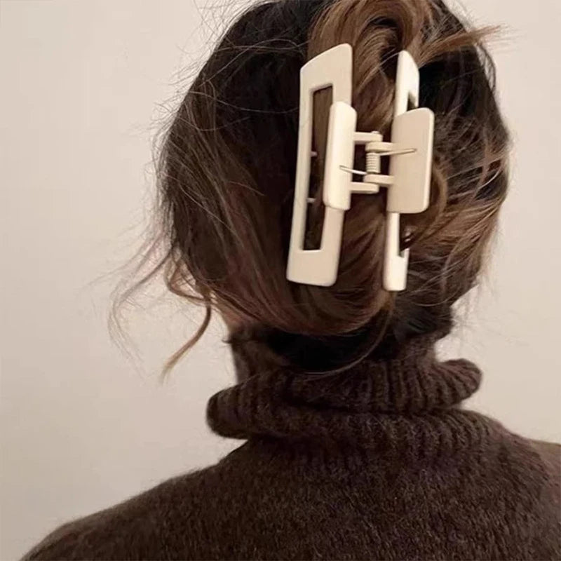 Fashion Hair Accessories Gifts 4Pcs Set Women Girls Claw Clips Coffee Black Hair Claw Nonslip Crab Hairpins Barrette