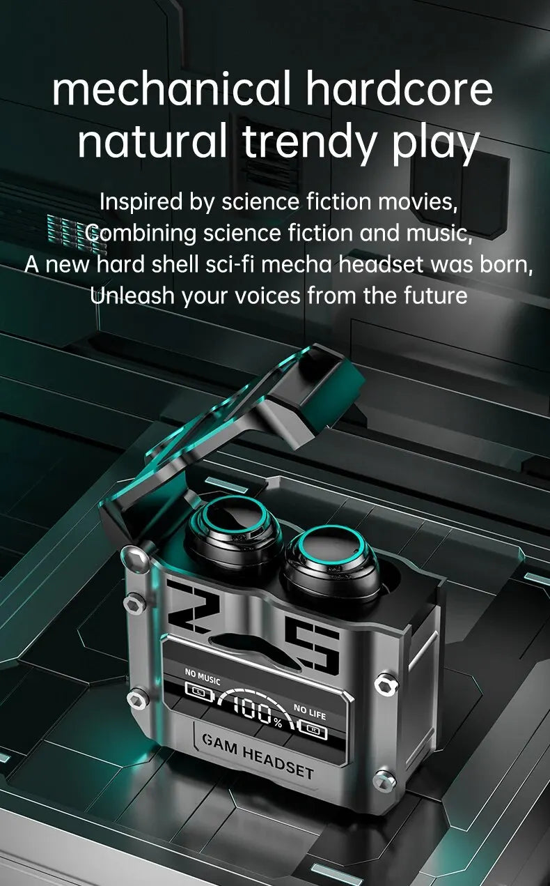 Wireless Noise Reduction HQ High Quality TWS Earphone M25 In-ear Type-C LED Display Recharge Earphone Headphone