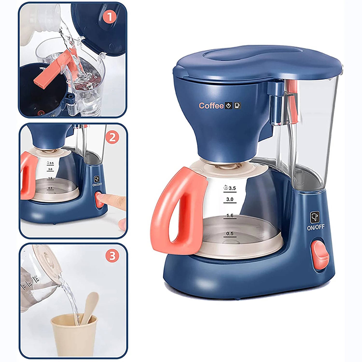 Kitchen Home Appliances Kids Pretend Play Set Toy Household Coffee Maker Mixer Toaster Vacuum Cleaner Playset for Children Gifts