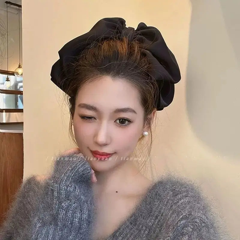 Women Big Size Bow Hair Clip Claw Clamp Women High Ponytail  Barrettes Headwear Girls  Hair Accessories