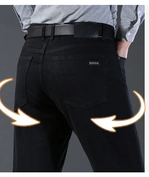 Men Classic Advanced Fashion Brand Jeans Jean Homme Man Soft Stretch Black Biker Masculino Denim Trousers Mens Pants Overalls