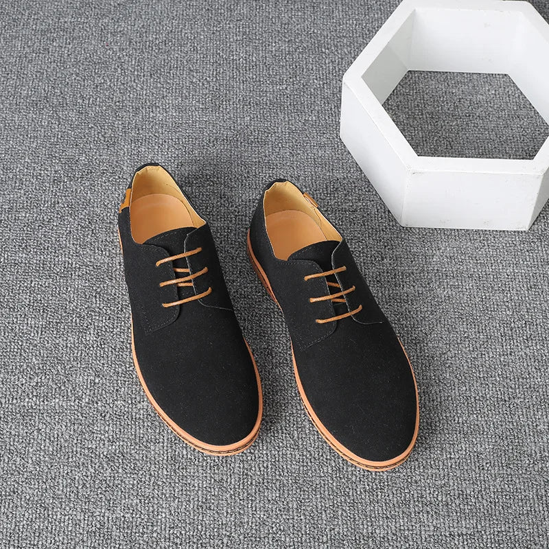 Fashion Men's Shoes Suede Leather Loafers British Style Men Casual Shoes Moccasins Outdoor Driving Shoes Handmade Slip on Flats