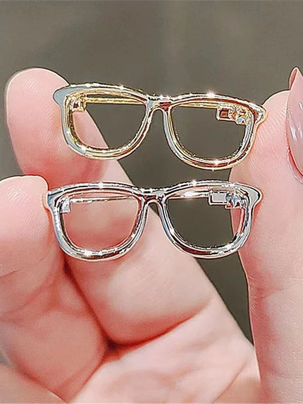 High-end Suit Accessories Buckle Mini Glasses Brooch for Women A Must-Have Accessory Ins Trendy Personality Funny Pin Collar Pin