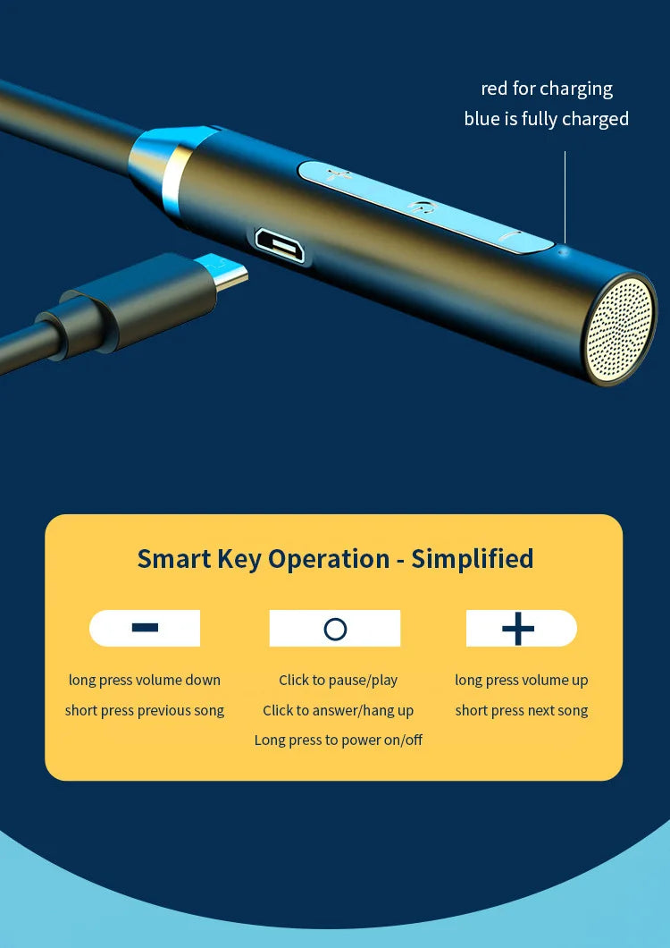 Wireless Headphone Fone Bluetooth 5.0 Neckband Earphones In ear Hifi Stereo Sports Headset Halter Waterproof Magnetic Earbuds