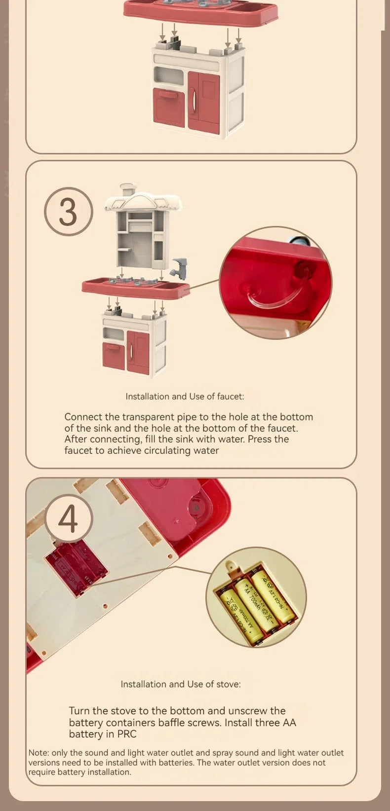 Children Play House Toy Simulation Kitchen Table With Sound Kids Role Play Kitchen Utensils For Girl Cooking Educational Toy Set