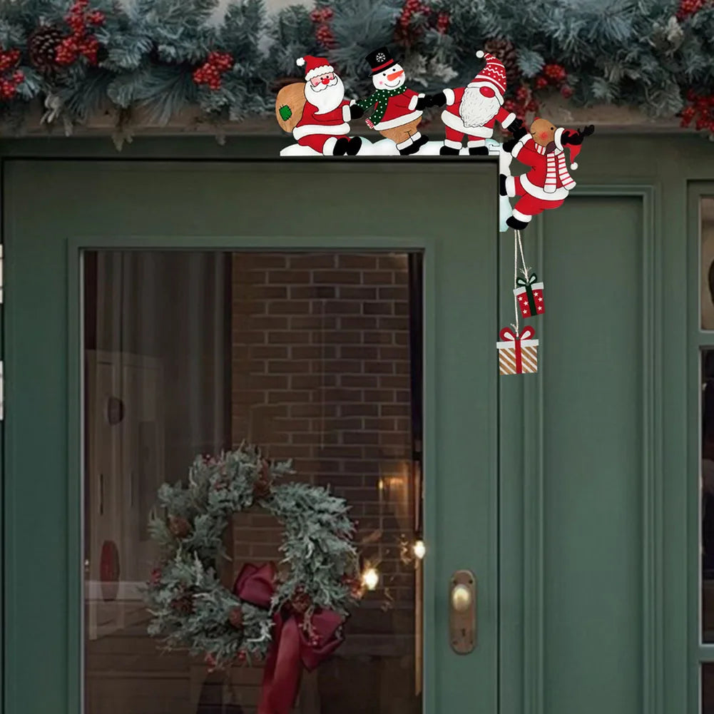 Festive Holiday Decor Door Corner Decoration Christmas Gathering Charming Aesthetic Creative Christmas Theme Easy Installation
