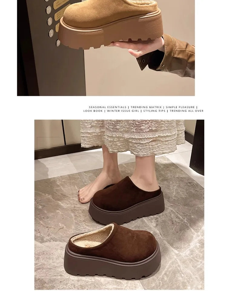 Shoes Woman 2025 House Slippers Platform Pantofle Cover Toe Winter Footwear New Slides Female Shoes Womens Slippers Outdoor Plat