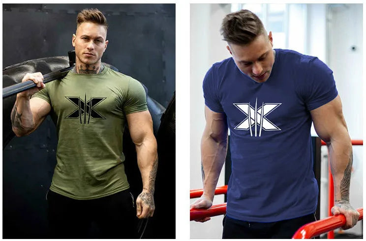 Tshirt for Men Bodybuilding  Graphic T Shirts Workout Fitness Men Clothing Short Sleeve Shirt Street Wear