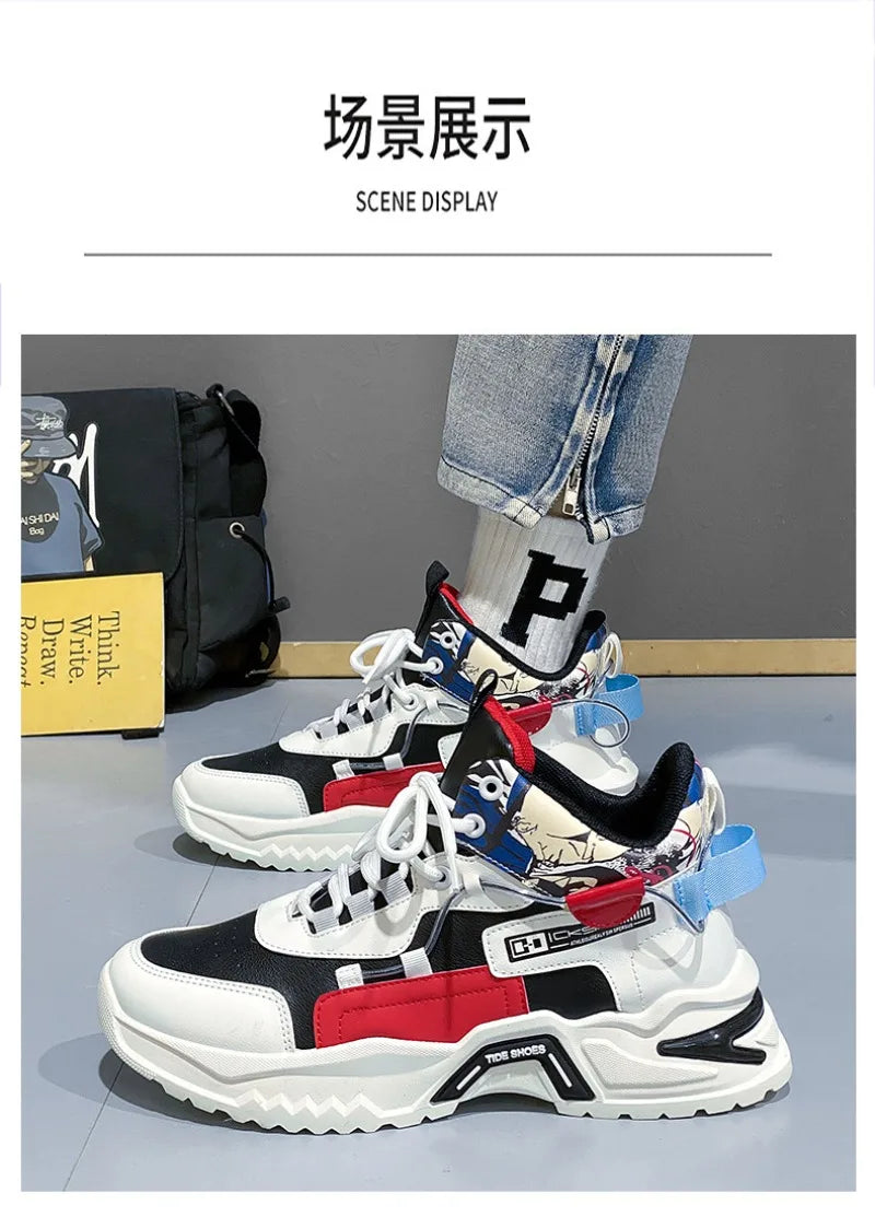 High Top Sneakers for Men Fashion Outdoor Casual Shoes Platform Vulcanized Shoes Men's Tennis Training Shoes Кроссовки Мужские