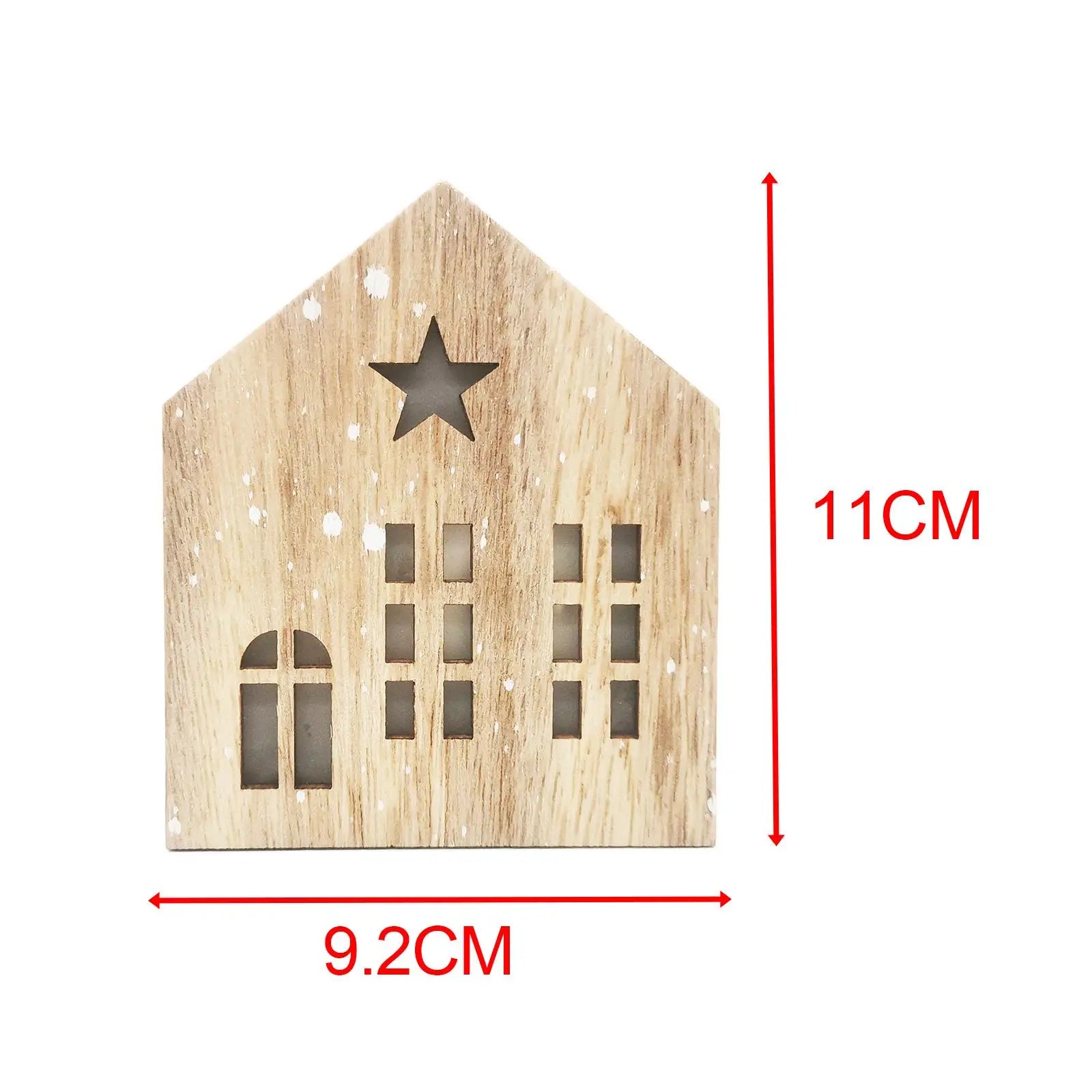 Christmas Glowing House Wooden Crafts Wooden Cabin House Shape Lighting Ornaments Office Desk Bookshelf Decorations