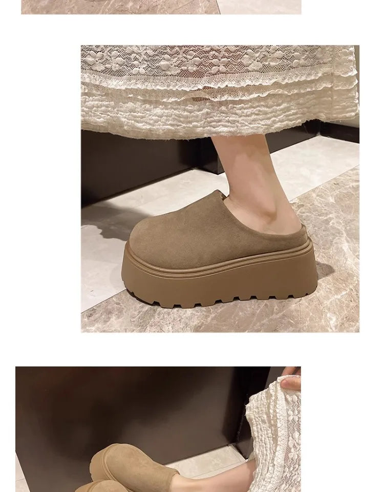 Shoes Woman 2025 House Slippers Platform Pantofle Cover Toe Winter Footwear New Slides Female Shoes Womens Slippers Outdoor Plat