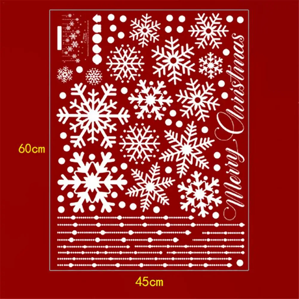 Christmas Wall Window Sticker Decoration Self Adhesive Hanging Snow Snowman Ball Tree Santa Stickers Glass Xmas Decor