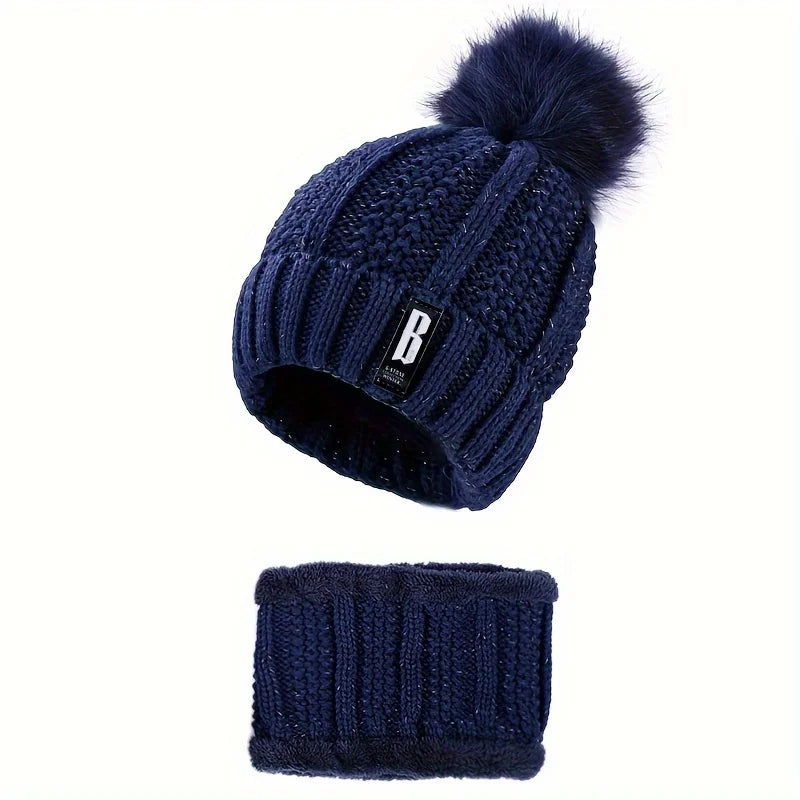 2/3pcs set of winter accessories - hat scarf and gloves made of windproof thick plush knit method ideal gift for Christmas