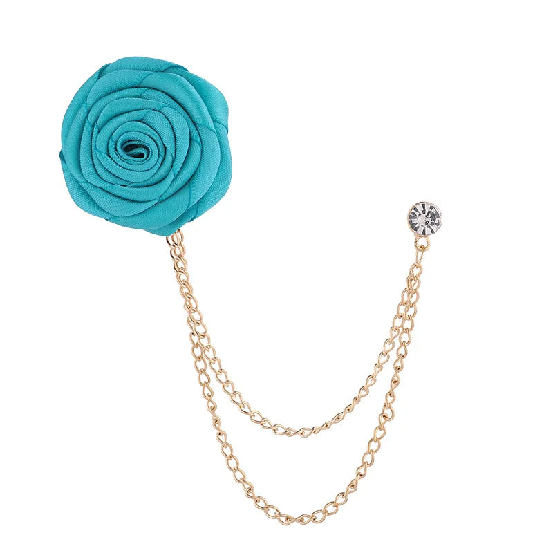New Men And Women Emcee Pectoral Accessories Suit Accessories Encrypted Rose Brooch Tassel Chain H1305