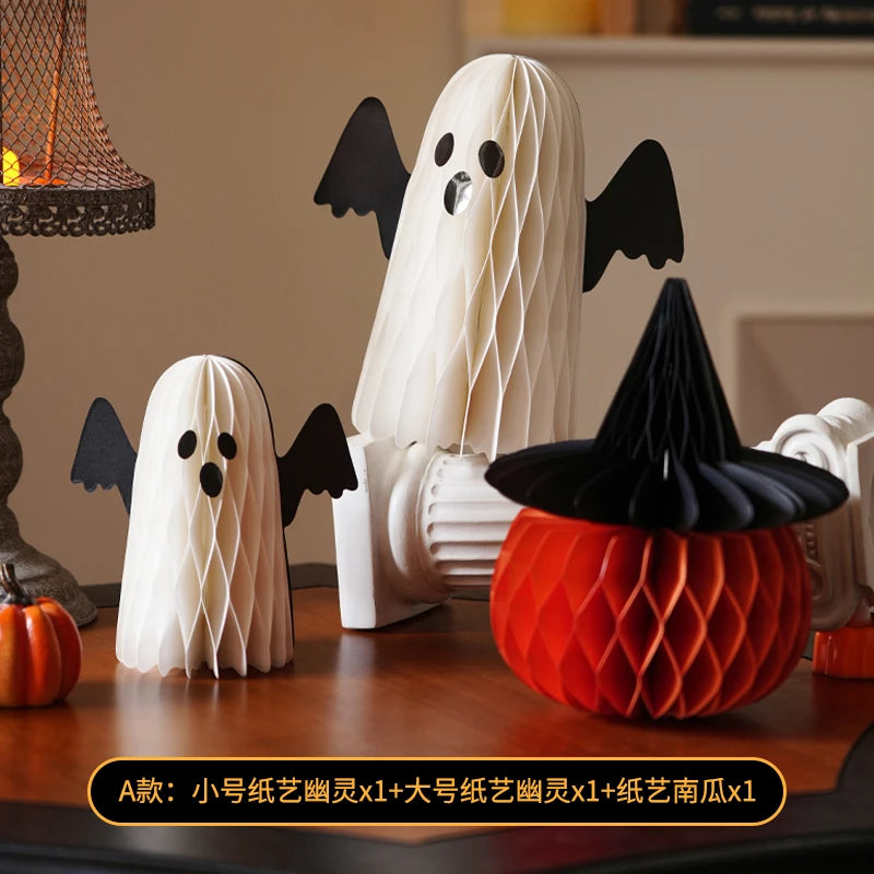 Halloween Pumpkin Ghost Dress Up Creative Small Ornament Table Decoration Halloween Decorations for Home Mexican Day of The Dead