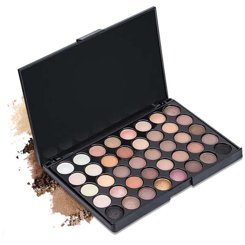 40 Colors Eye Makeup Palette Matte Shimmer Metallic Eyeshadow Pallet Long Lasting Blendable Natural Colors Make Up Eye Shadows
