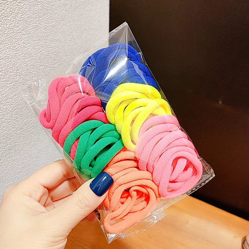 50PCS/Set Women Girls Basic Hair Bands 4cm Simple Scrunchies Elastic Headband Hair Ropes Ties Ponytail Hair Accessories Headwear