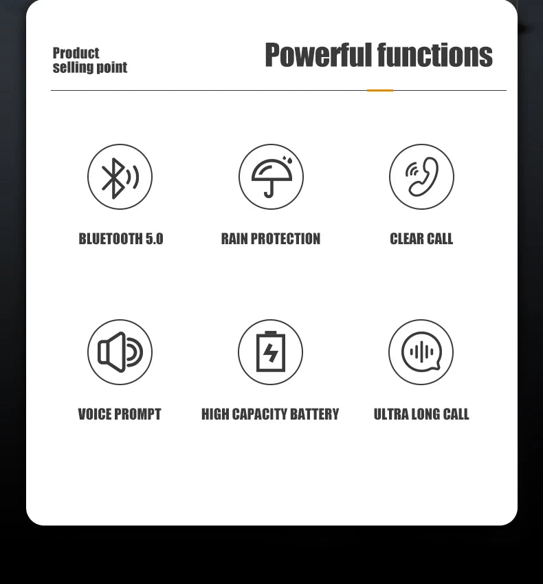 Motorcycle Helmet Earphone Bluetooth Headset Waterproof Voice Assistant Moto Earphone Motorbike Hands Free Wireless Headphone