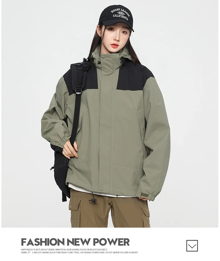 Outdoor Riding Jackets for Women Patchwork Waterproof Camping Coat Men Fishing Trekking Windbreaker Travel Jacket Women Clothing