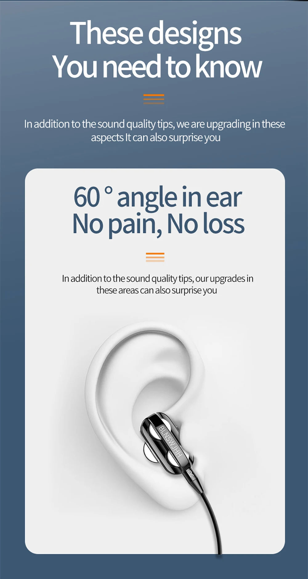 3.5mm Wired Headphones Noise Canceling In-Ear Sports Earphone Dual Driver Bass Stereo Gaming Headset HiFi Music Earbuds With Mic