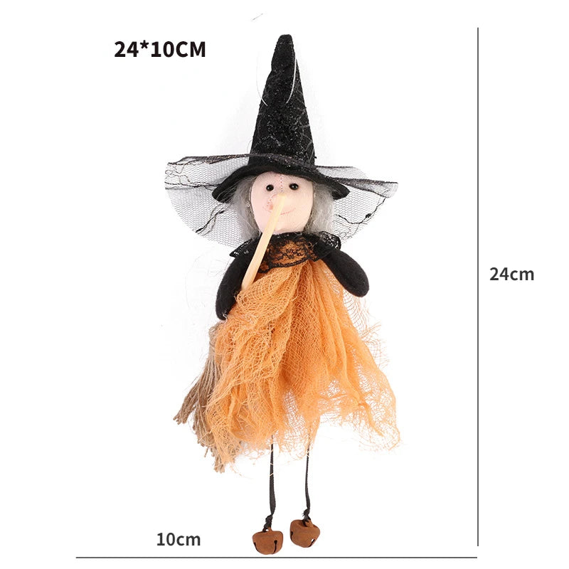 Halloween Ghost Festival Witch Figurine Hanging Doll DIY Decoration Pendant Ornaments for Party Haunted House Decorate Props
